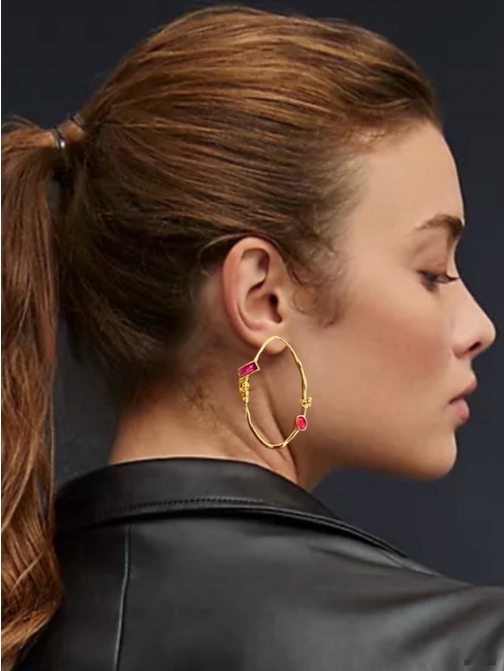 NEW Alexis Bittar Elliptical Orbital Front Facing Oval Loop Earrings AU19